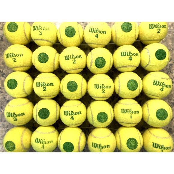 Wilson Games Lot Of 3 Used Green Dot Tennis Balls Great For Young
